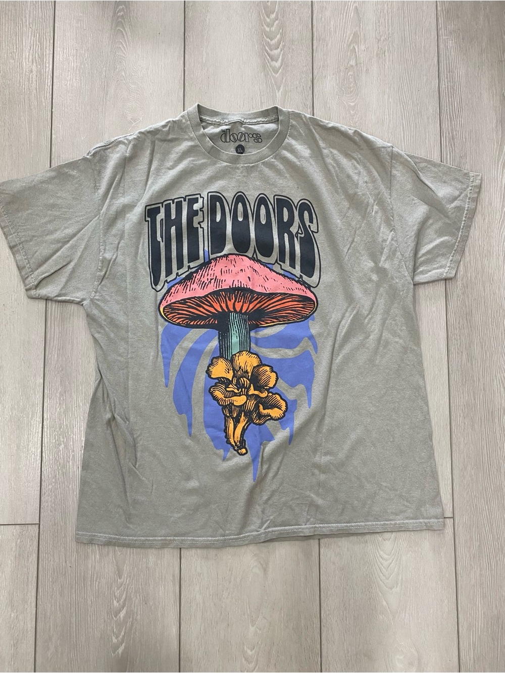 The Doors Mushroom Graphic Short Sleeve Tee - Light Gray